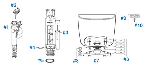 Caroma Sydney Toilet Replacement Parts