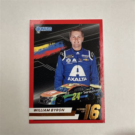 William Byron Round Of Red Parallel Panini Donruss Racing