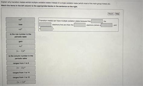 Solved Explain Why Transition Metals Exhibit Multiple