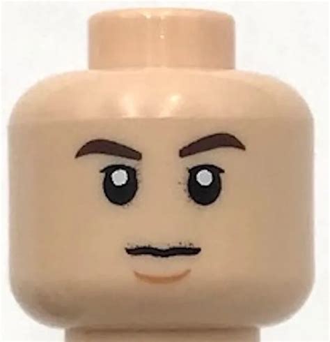 Lego New Light Nougat Minifigure Head Dual Sided Eyebrows Nougat Chin