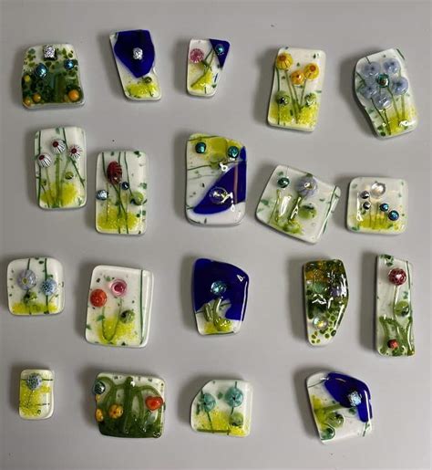 Fused Glass Mini Magnets Elegant Fused Glass By Karen