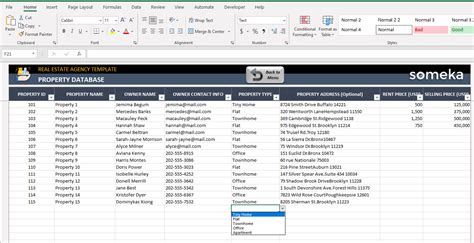 Real Estate Agency Excel Template Agent Performance Tracker