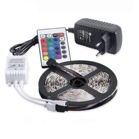 Fita Led Rgb Colorida Controle Rolo Metros Completa Madeiramadeira