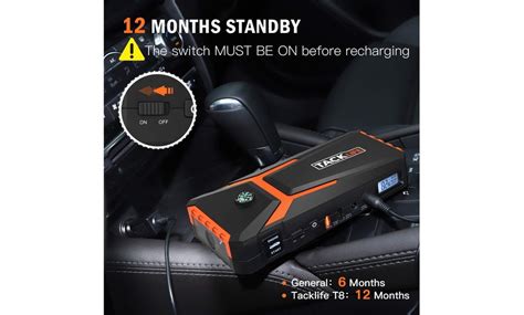 Tacklife T A Peak Mah Portable Car Jump Starter With Dual Usb