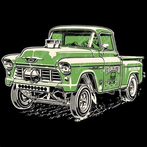 1955 Apache Pickup Gasser Digital Vector File Pms Colors Etsy