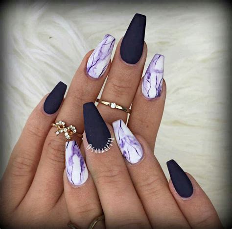 Coffin Black And Purple Acrylic Nails Bmp Syrop