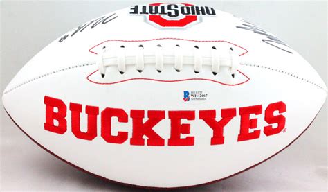 Nick Bosa & Joey Bosa Signed Ohio State Buckeyes Logo Football (Beckett ...