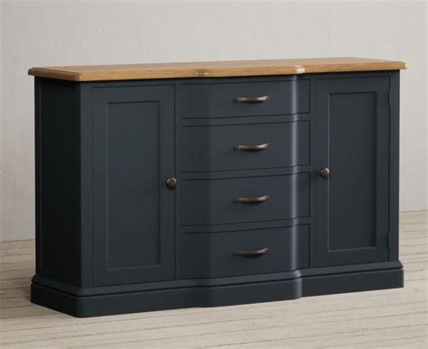 The Delphine Oak And Blue Collection Features Sturdy Blue Painted