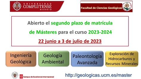 Facultad De Ciencias Geol Gicas On Twitter Est Abierto El Plazo De