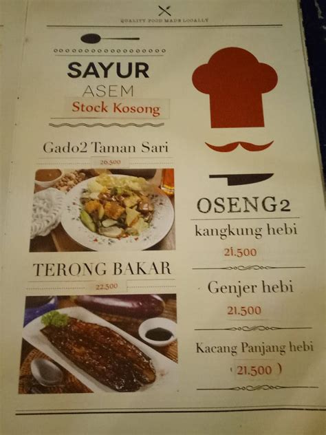 Menu At Bumbu Moyang Restaurant Jakarta