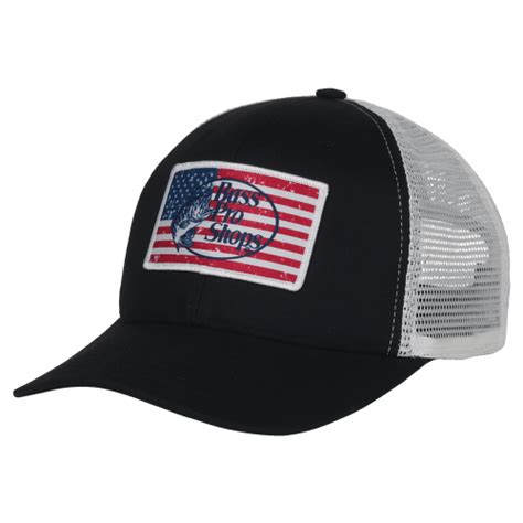 Bass Pro Shops Flag Logo Patch Mesh Back Snapback Cap Cabela S