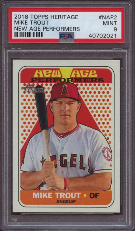 Topps Heritage New Age Performers Nap Mike Trout Psa Mint Ebay