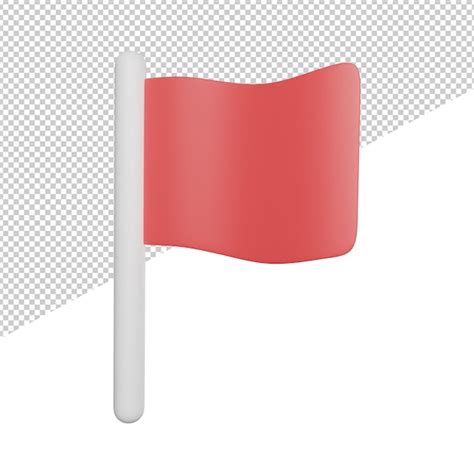 Un Drapeau Rouge Sur Fond Blanc Psd Premium