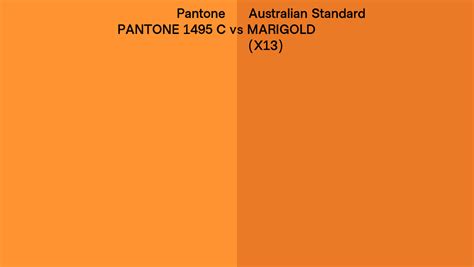 Pantone 1495 C Vs Australian Standard Marigold X13 Side By Side