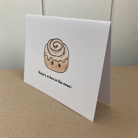 Theres A Bun In The Oven Greeting Card Baby Shower Expecting A Baby