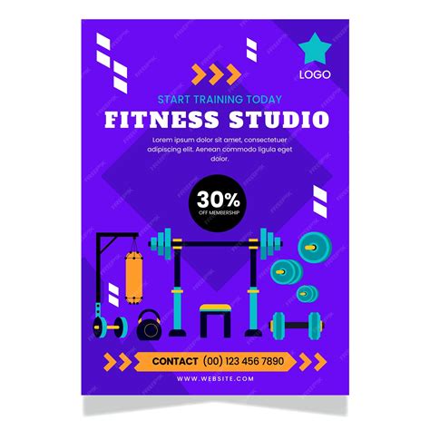 Premium Vector | Hand drawn fitness poster template