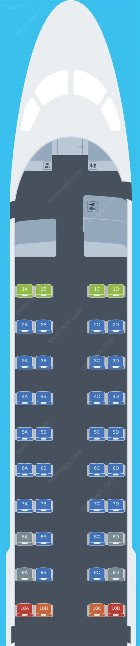 Seat map of Marathon Airlines Embraer E190 aircraft