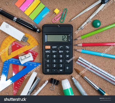 Stationery Education Mathematics Class School Mathematics Stock Photo