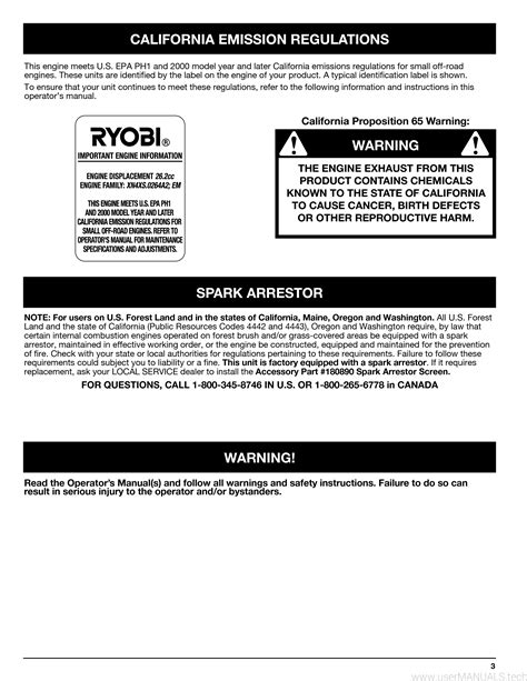 Ryobi 4 Cycle Trimmer Owners Manual