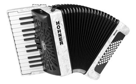 Hohner Bravo Ii A16512 Acordeón Cromático Blanco Con Funda Meses Sin