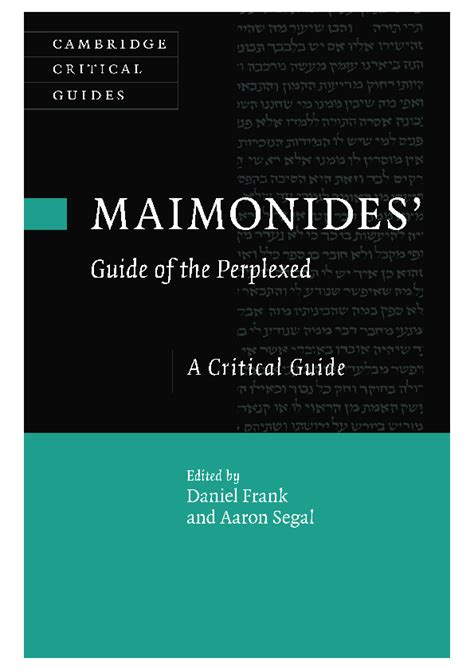 (PDF) Maimonides' Guide of the Perplexed: A Critical Guide