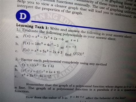 Answered Learning Task 1 Write And Answer The Bartleby