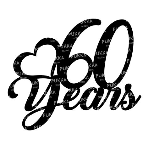 60 Years Cake Topper Svg 60th Birthday Cake Topper Svg Etsy