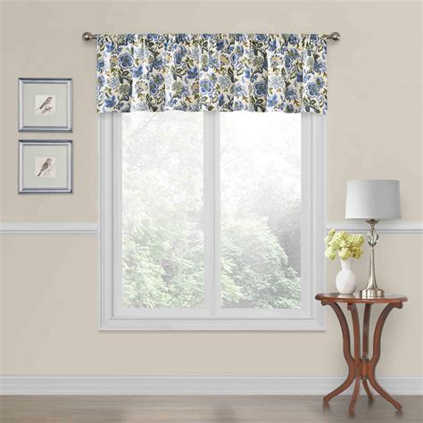 Waverly Traditions Navarra Farmhouse Scalloped Rod Pocket Valance For Windows In