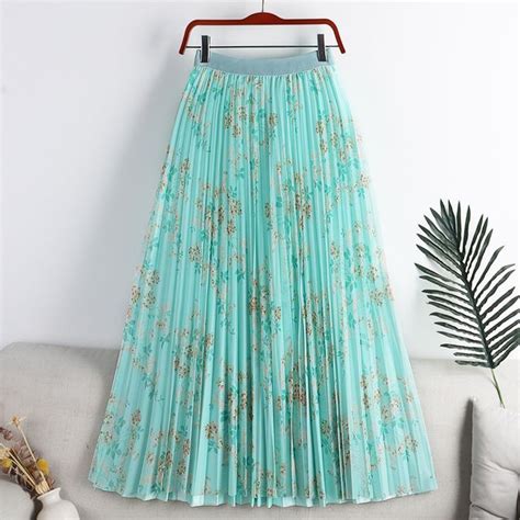 Litt Floral Midi Accordion Pleat Skirt Yesstyle