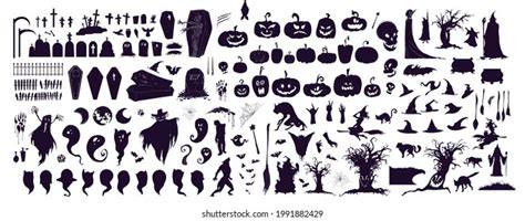 Halloween Magic Collection Witch Attributes Creepy Stock Vector Royalty Free 712822123