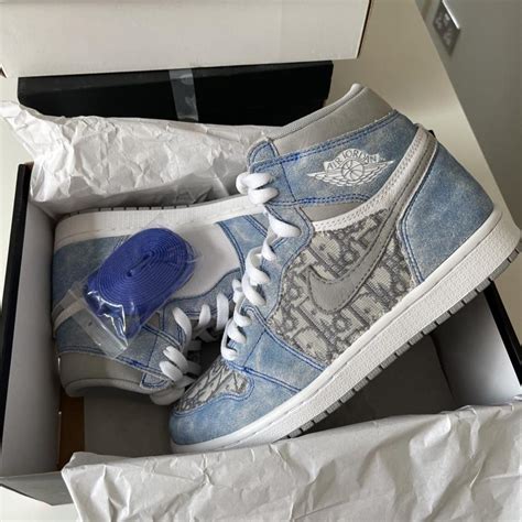 Air Jordan Hyper Royal Custom Dior Print Uk Size Depop