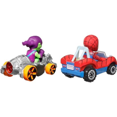 Hot Wheels HRT55 Racer Verse Marvel Green Goblin Spider Man Zaptoys Nl
