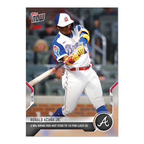 Ronald Acuña Jr 2021 MLB TOPPS NOW Card 78 Print Run 1875