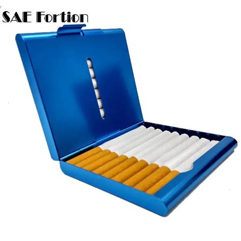 Aluminum Cigarette Case Storage For 20 Cigarettes Holder Double Side Flip Open Pocket Cigarette