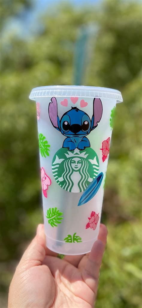 Stitch Inspired Starbucks Reusable Cold Cup LILO And Stitch Etsy UK