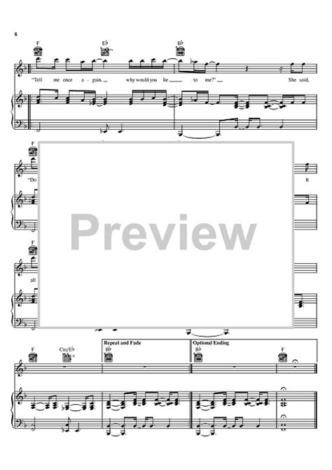 Lie To Me Sheet Music By Daniel Robert Powter For Piano Vocal Chords