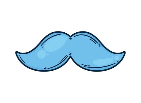 Blue Mustache Facial Accessory Vector Art At Vecteezy