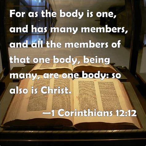 Unified In One Body 1 Corinthians 12 12 Millersburg Baptist Church