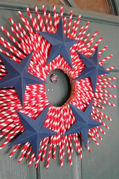 24 DIY 4th Of July Wreaths For Your Front Door July Crafts 4th Of