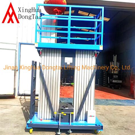 Double Mast Mobile Hydraulic Aluminium Lift Aerial Platform For Indoor