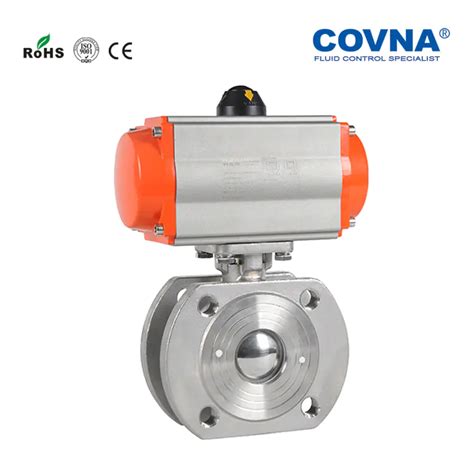 Wafer Type Pneumatic Ball Valvepneumatic Actuated Control V