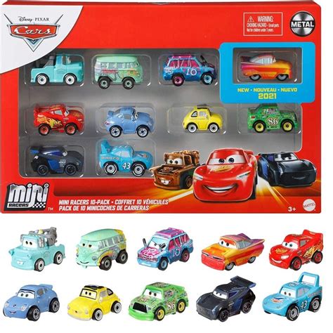 Buy Disney Carsmini Racers 5 Metal Material Lightning Mcqueen 10 Pack Ages 3 Toy Car Mydeal