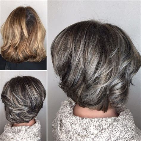 Darker Lowlights When Blending Gray Hair With Highlights Micki Heinz