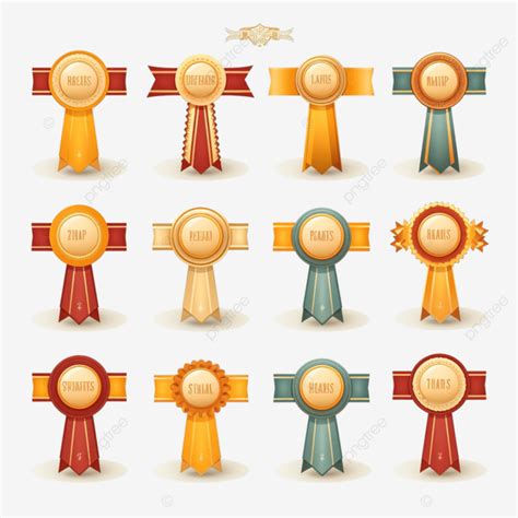 Vintage Award Badges Ribbons Banner Banner Ornament Lace Png