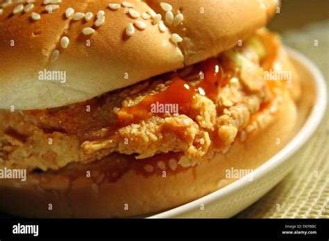 Fried Chicken Fillet sandwich Stock Photo - Alamy