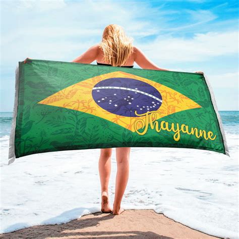 Canga Personalizada Brasil Franja Bandeira Do Brasil Elo7