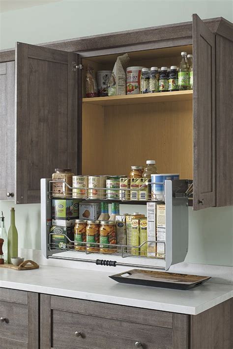 Our Two Tiered Pull Down Cabinet Shelf Brings Items In Wall Cabinets