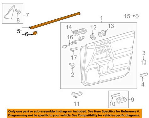 68172 60080 Toyota Weatherstrip Front Door Glass Inner Lh 6817260080