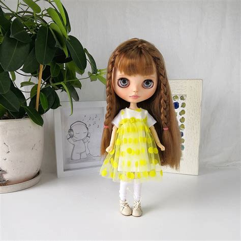 Blythe Doll Dress New Dress Yellow Polka Dot Tulle Blythe Doll