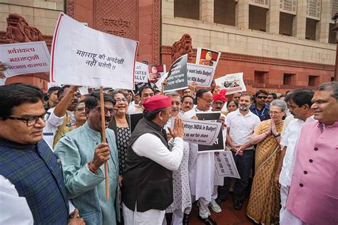 Opposition Parties India Bloc Mps Protest Over Discrimination